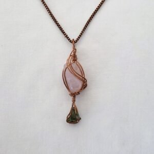 Moldavite / Amethsyt Chevron IDF Pendant