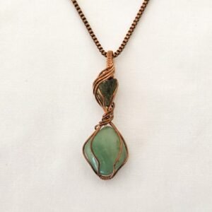 Moldavite and Aventurine IDF Pendant